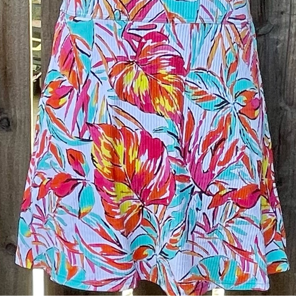Sunsets Naomi Swim Dress One Piece Ribbed Palms Serenade Size Large - Picture 8 of 9